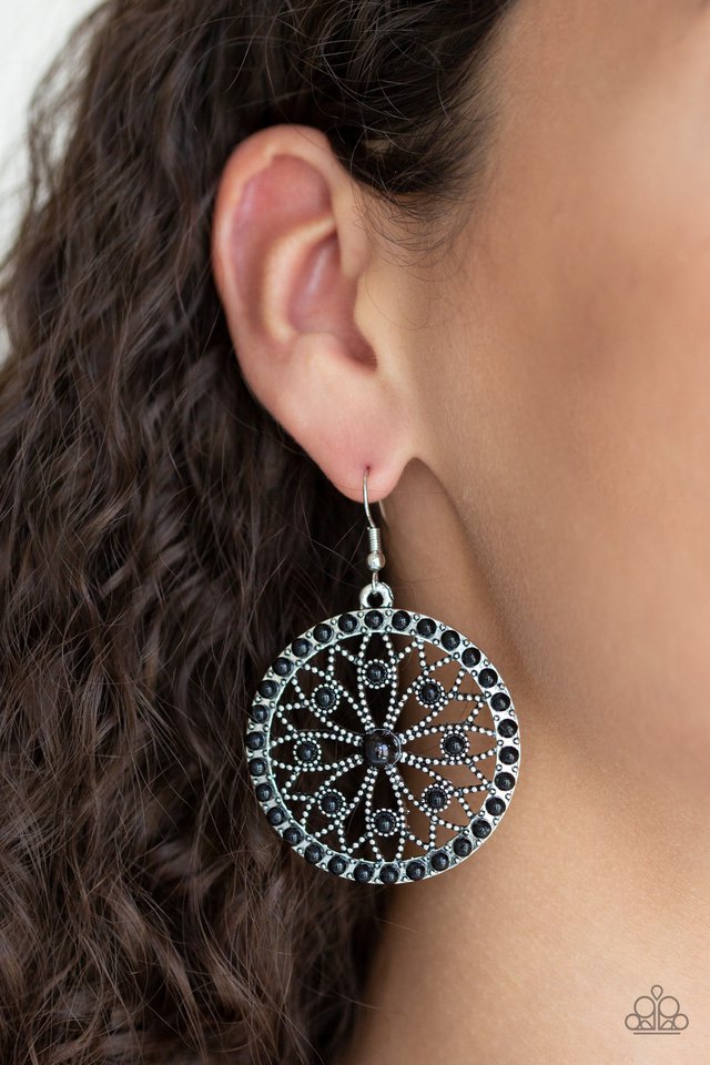 Paparazzi ~ Merry Mandalas - Black Earrings