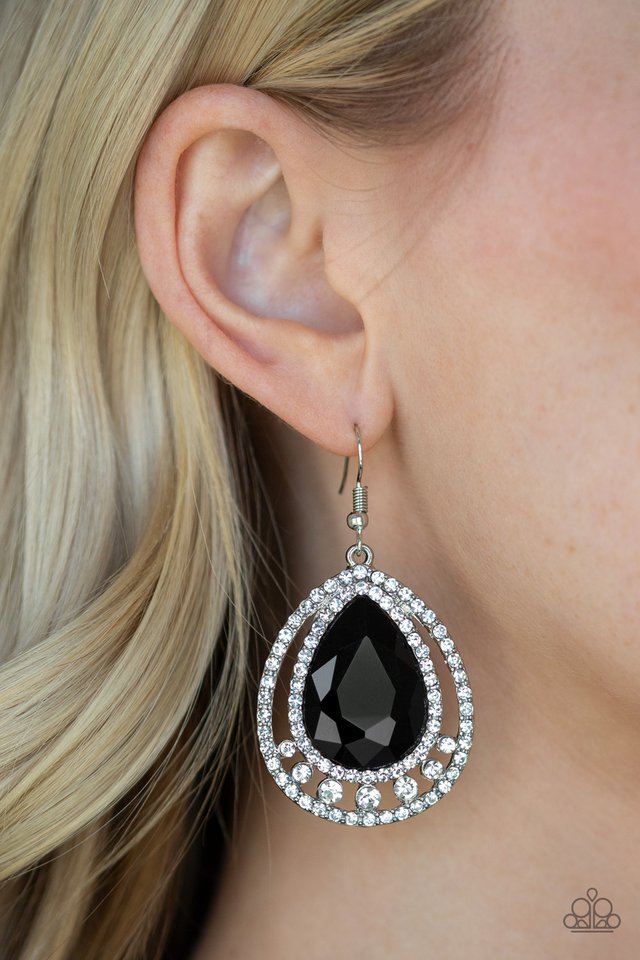 Paparazzi ~ All Rise For Her Majesty - Black Earrings