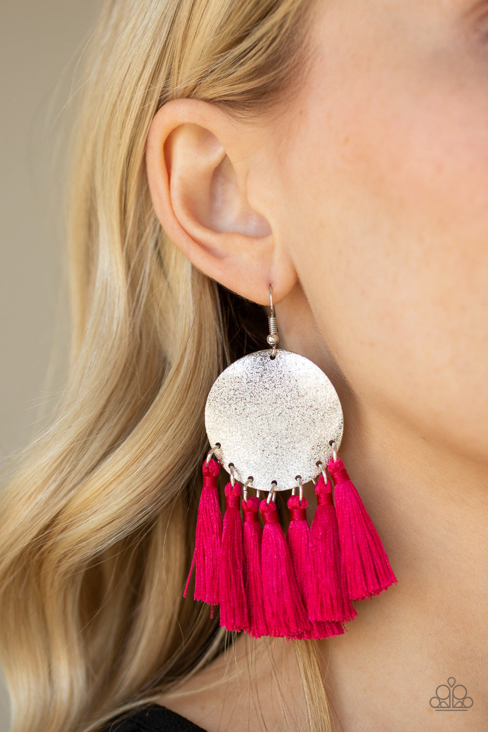 Paparazzi ~ Tassel Tribute - Pink Earrings