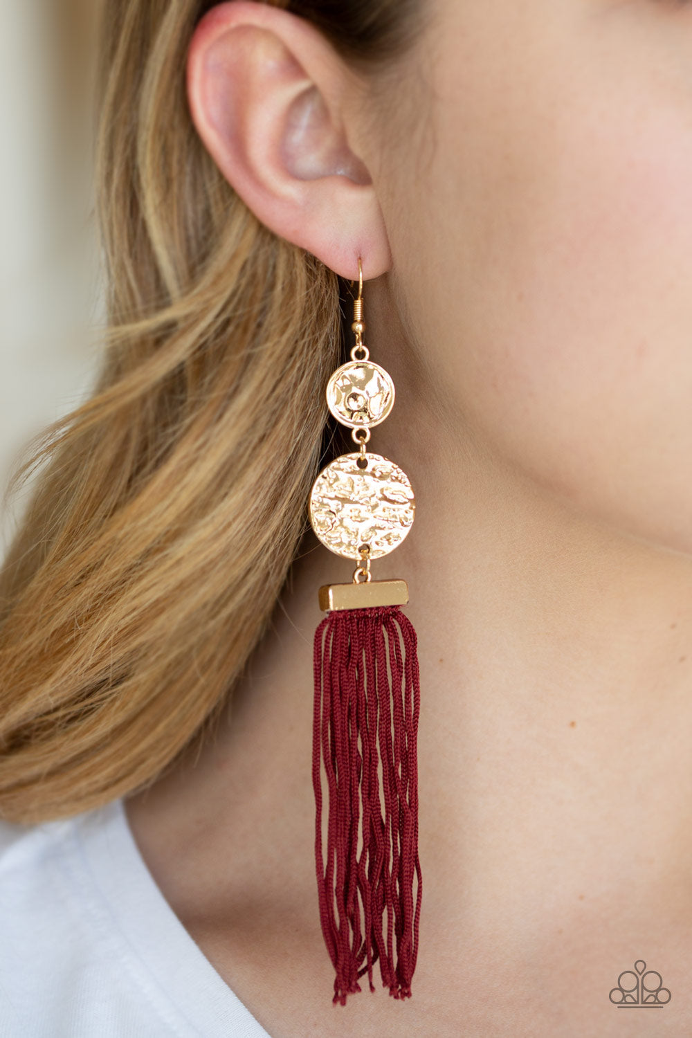 Paparazzi ~ Lotus Gardens - Red Earrings