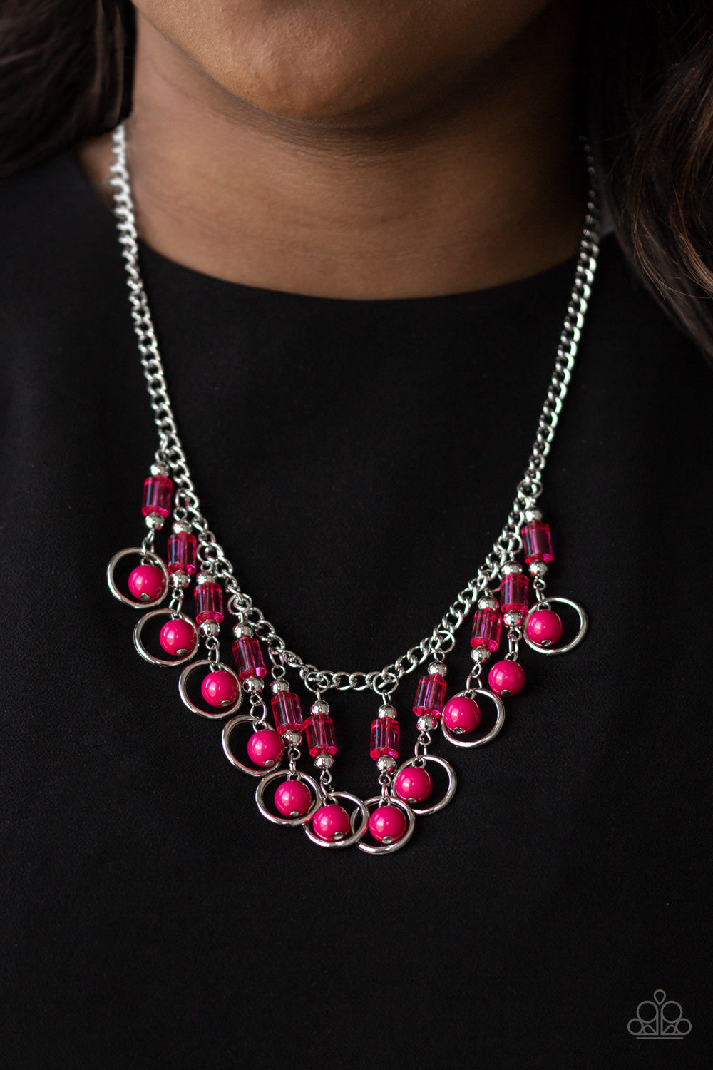 Paparazzi ~ Cool Cascade - Pink Necklace
