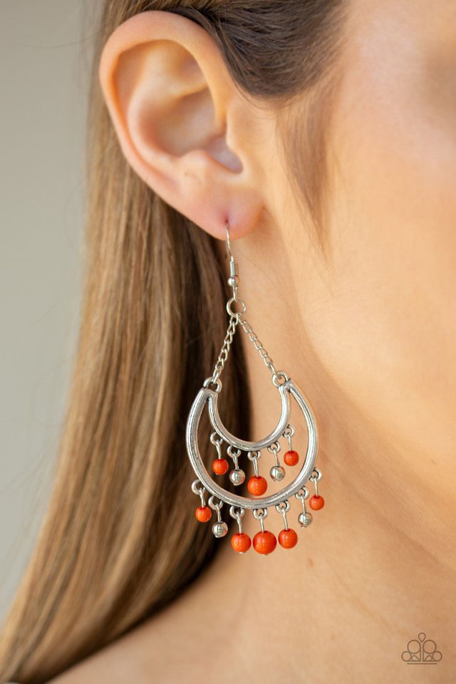 Paparazzi ~ Free-Spirited Spirit - Orange Earrings