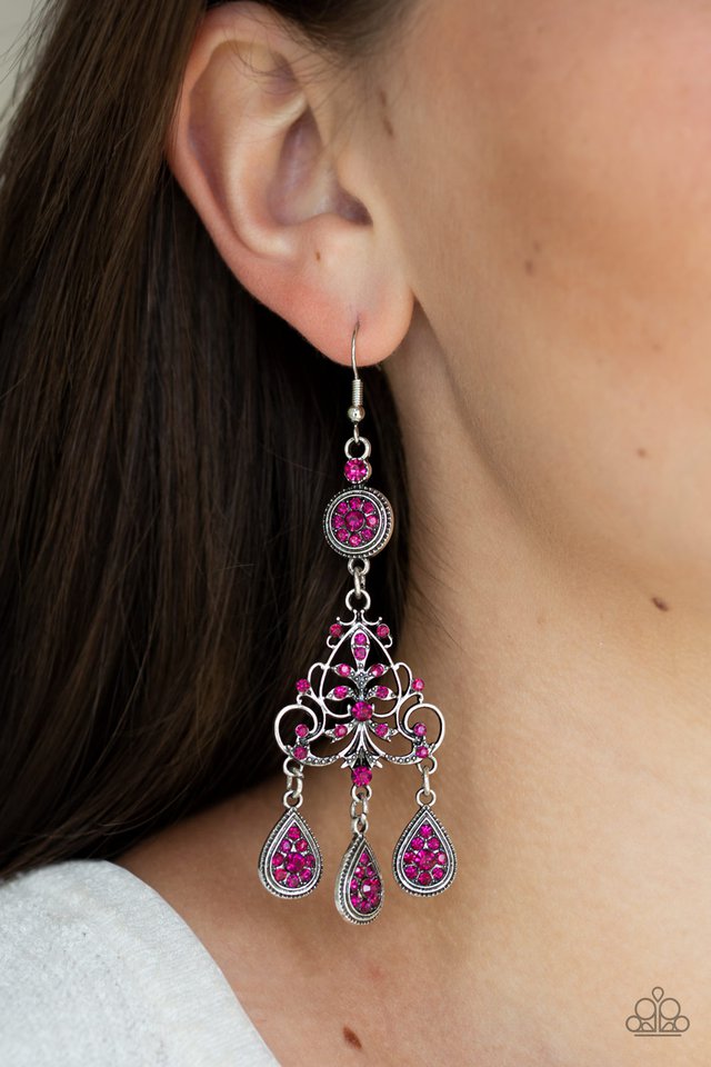 Paparazzi ~ Royal Renovation - Pink Earrings