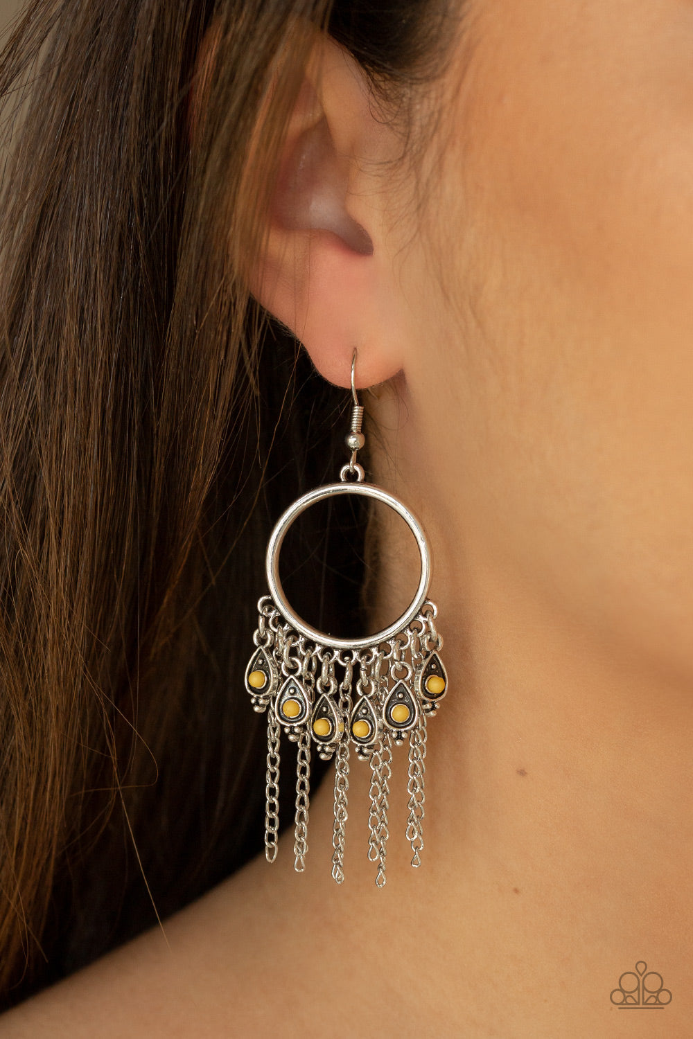 Paparazzi ~ Very Vagabond - Yellow Earrings