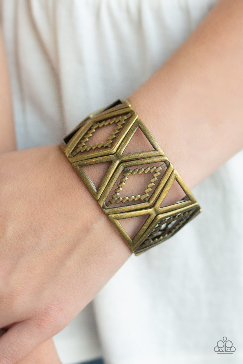 Paparazzi ~ Textile Tango - Brass Bracelet