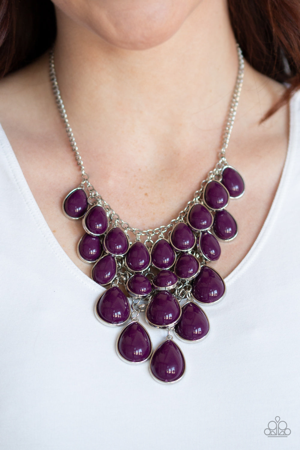 Paparazzi ~ Shop Til You TEARDROP - Purple Necklace