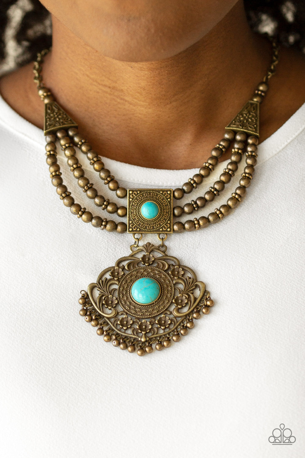 Paparazzi ~ Santa Fe Solstice - Brass Necklace