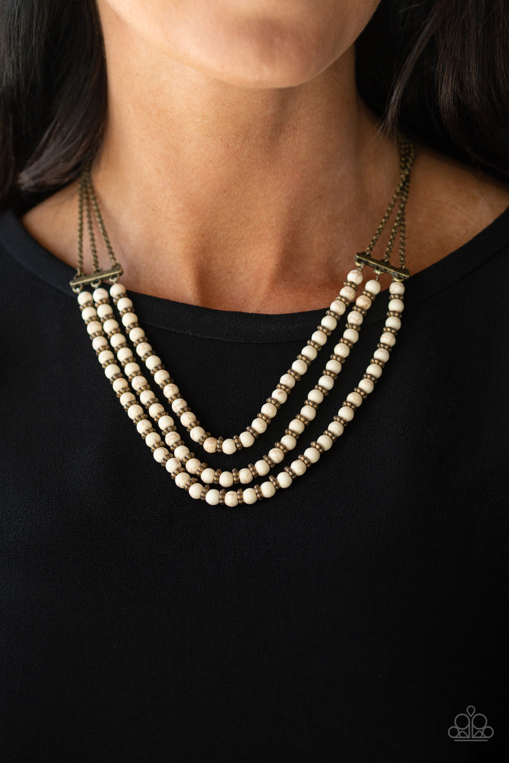 Paparazzi ~ Terra Trails - White Necklace