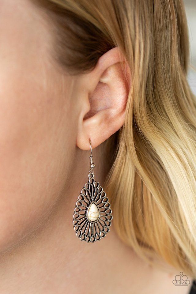 Paparazzi ~ Simply Sedimentary - White Post Earrings