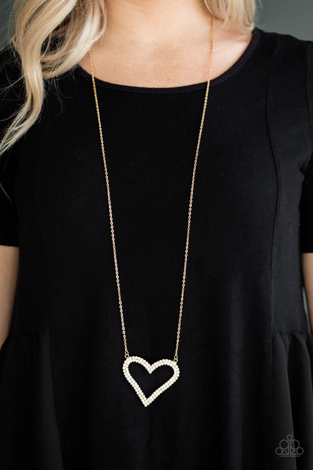 Paparazzi ~ Pull Some HEART-strings - Gold Necklace