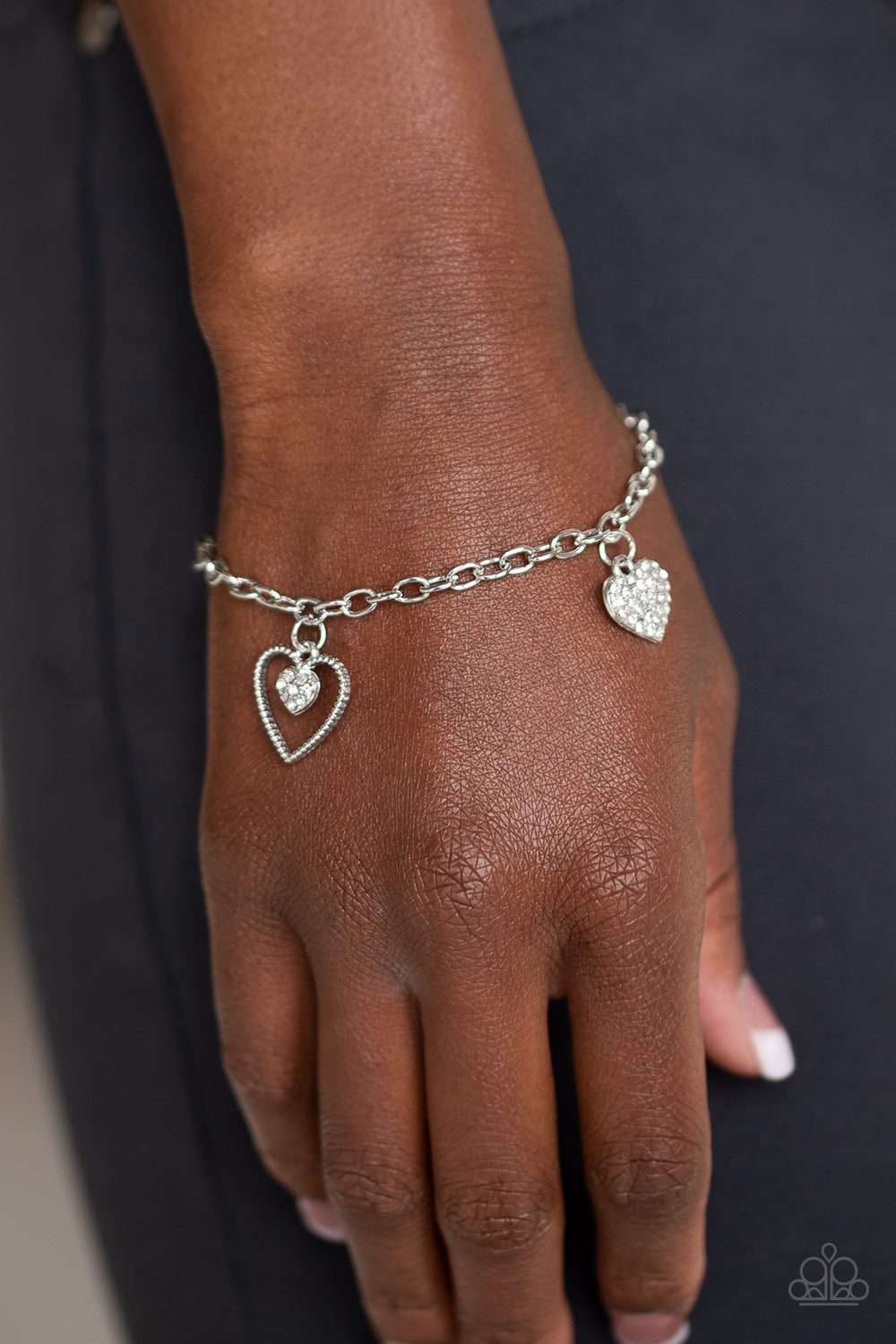 Paparazzi ~ Hearts and Harps - White Bracelet