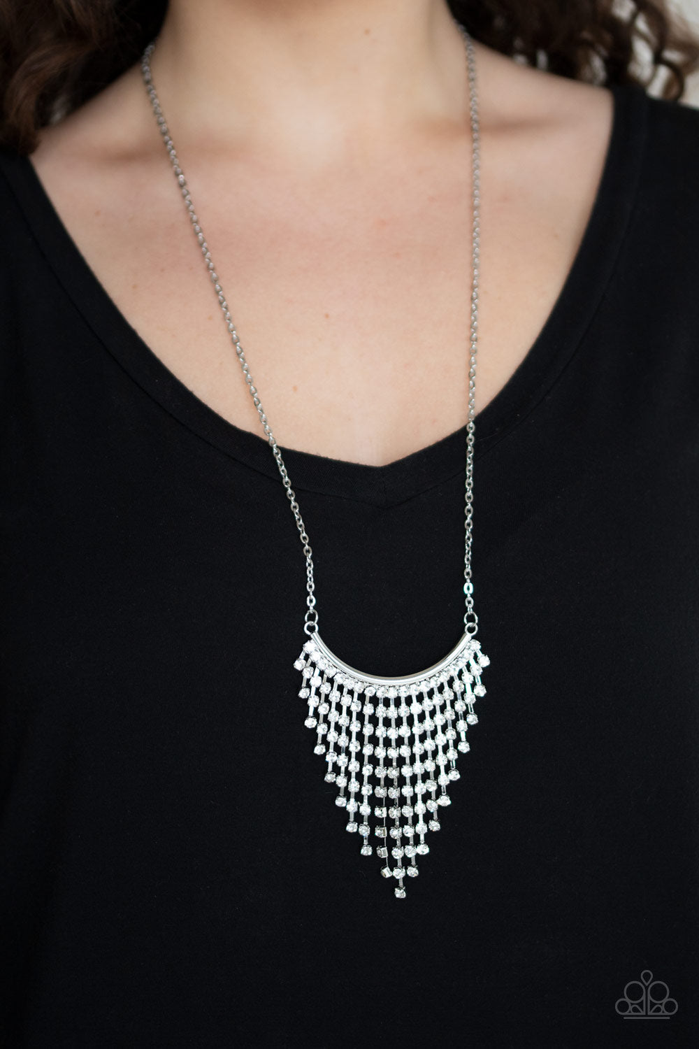 Paparazzi ~ Glitter Bomb - White Necklace