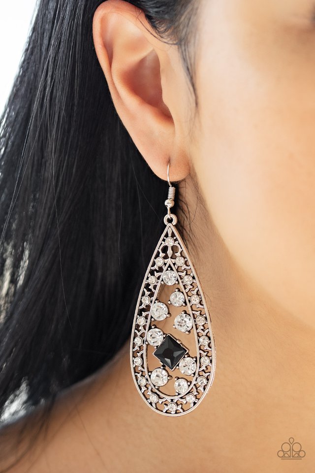 Paparazzi ~ Drop-Dead Dazzle - Black Earrings