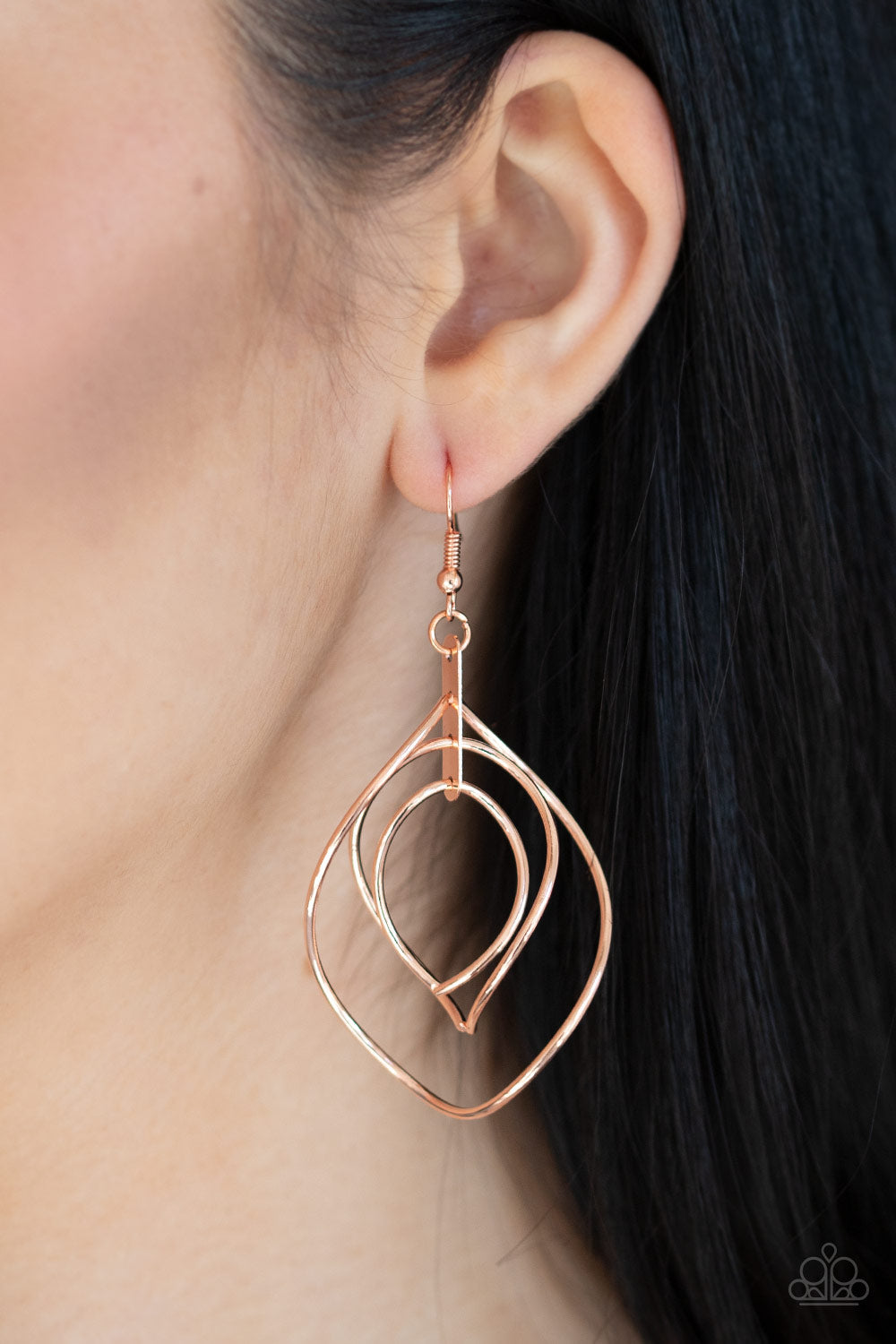 Paparazzi ~ Asymmetrical Allure - Copper Earrings