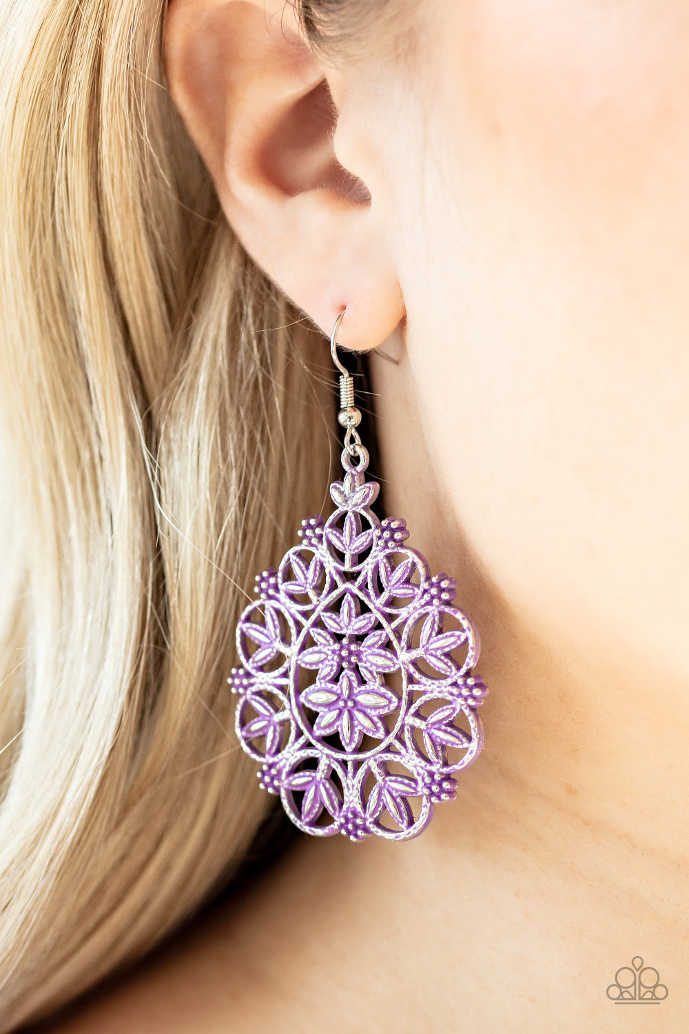 Paparazzi ~ Floral Affair - Purple Earrings