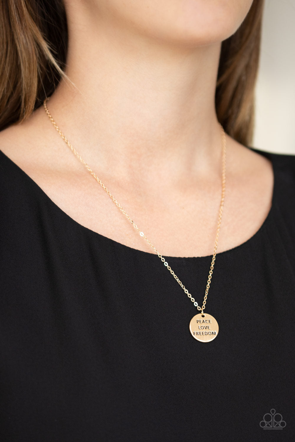 Paparazzi ~ Freedom Isnt Free - Gold Necklace