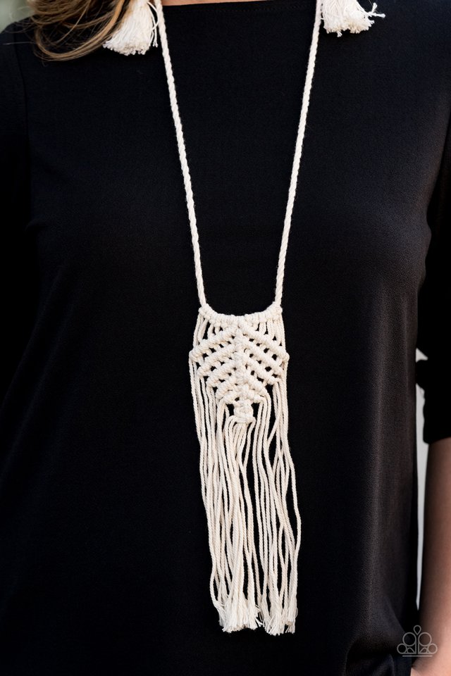 Paparazzi ~ Macrame Mantra - White Necklace