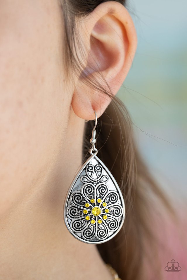 Paparazzi ~ Banquet Bling - Yellow Earrings