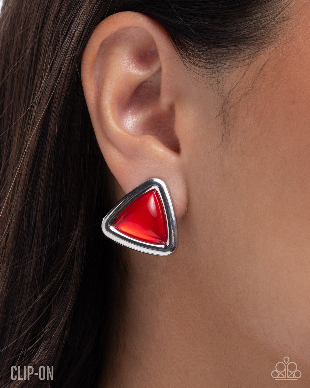 Paparazzi ~ Triangular Taste - Red Clip-On