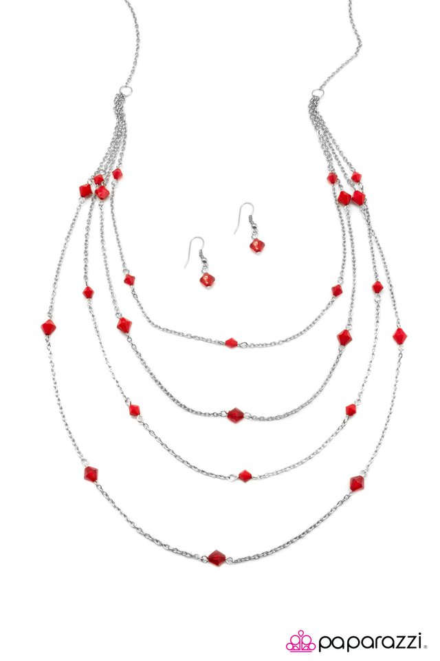 Paparazzi ~ Just Enough - Red Necklace