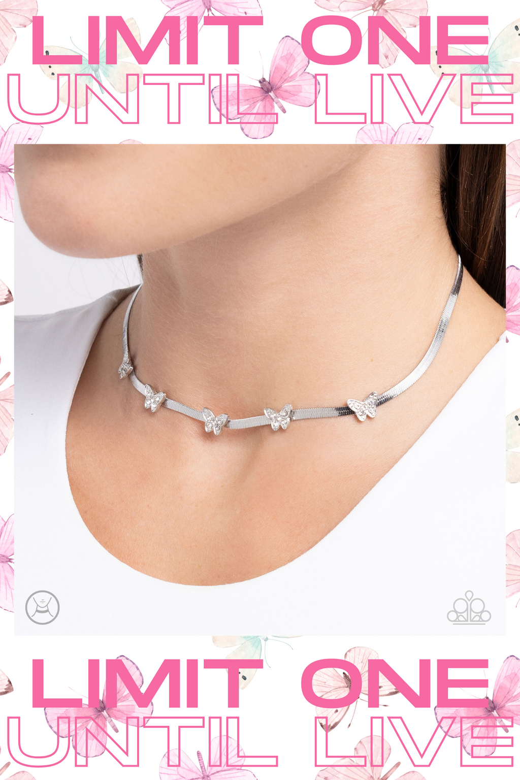 Paparazzi ~ Fluttering Fame - White Necklace