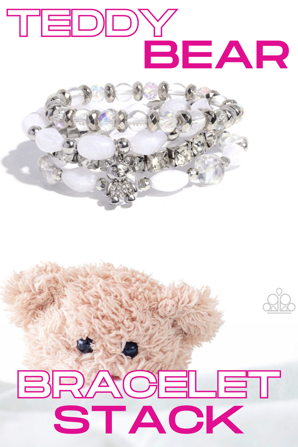 Paparazzi ~ Bewitching Bear - White Bracelet