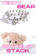 Paparazzi ~ Bewitching Bear - White Bracelet