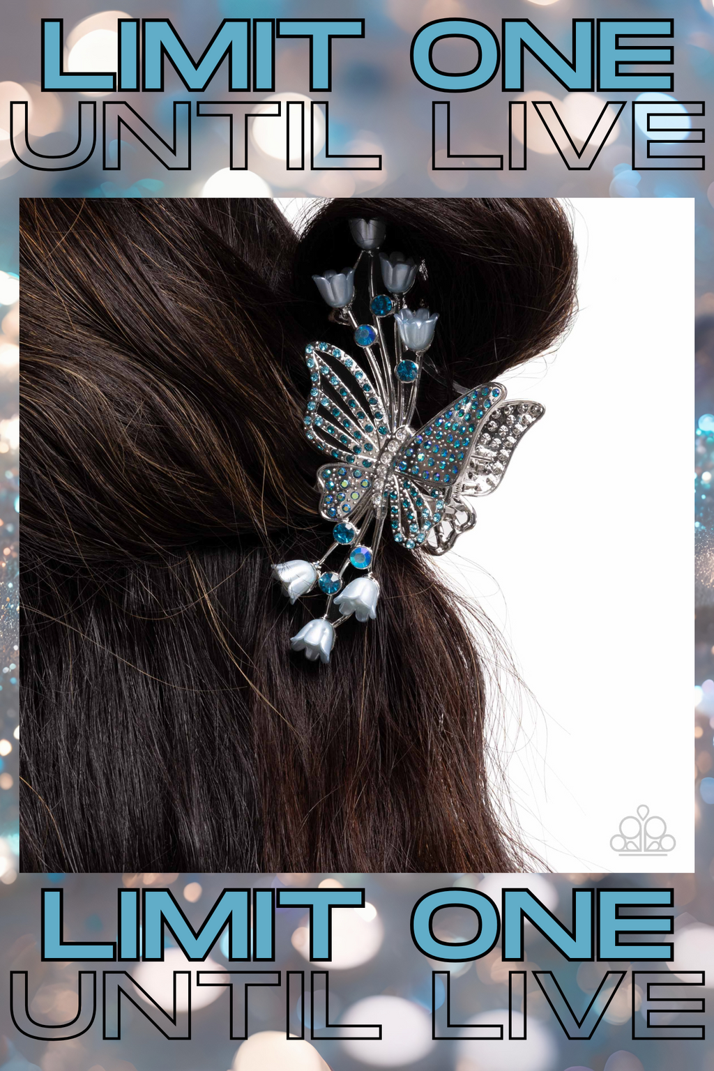 Paparazzi ~ Fluttering French - Blue Hair Clip