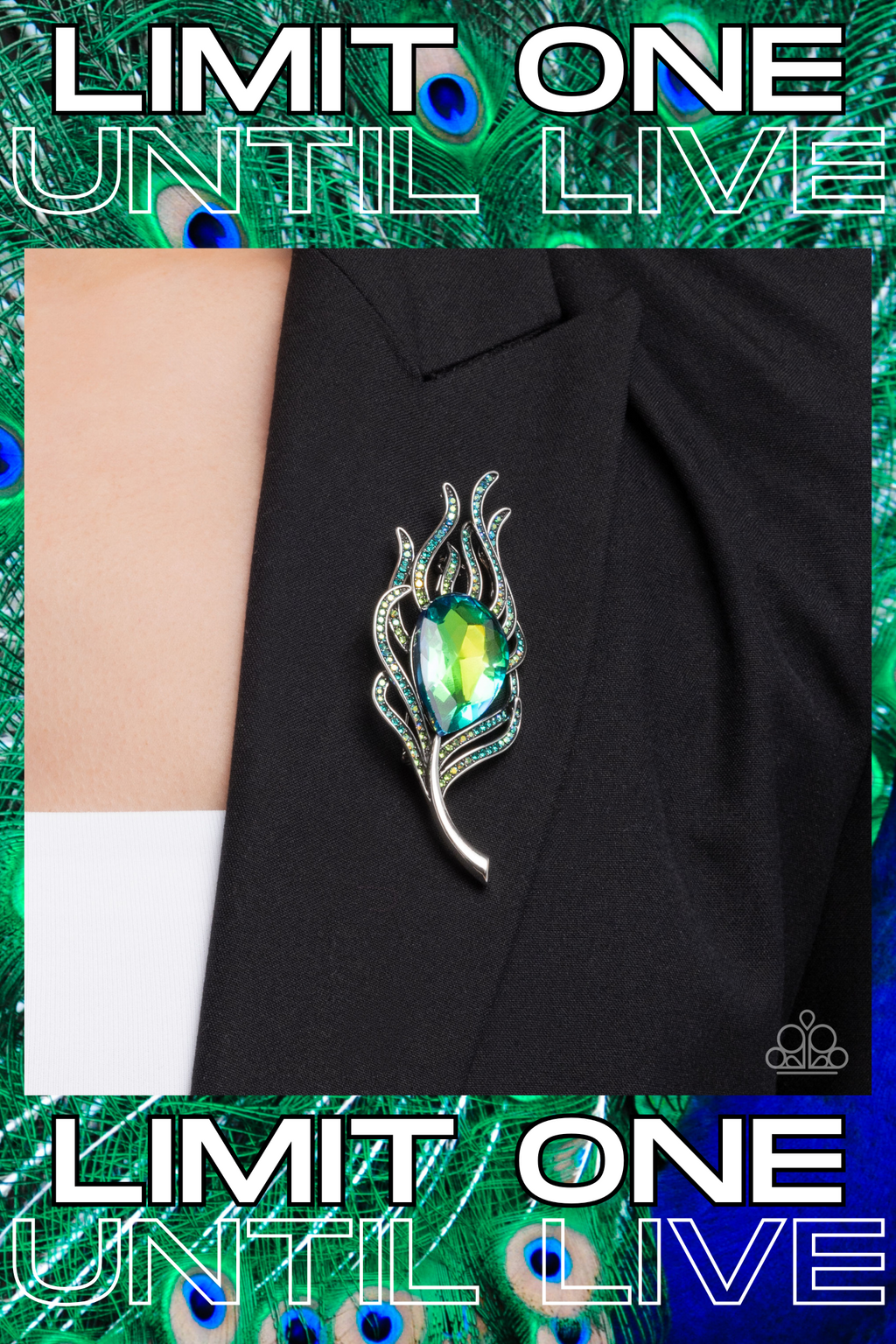 Paparazzi ~ Peacock Pedigree - Green Brooch