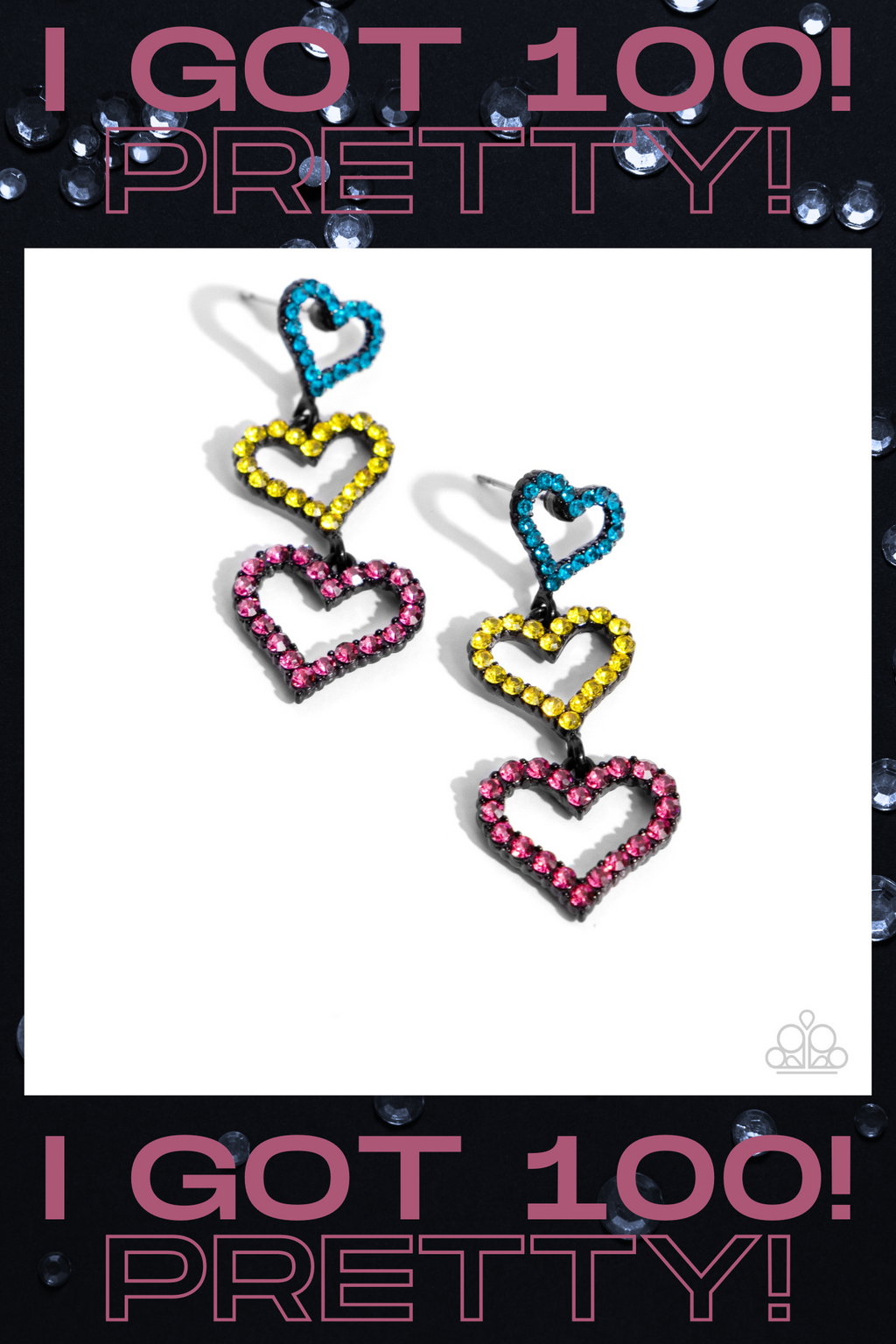 Paparazzi ~ Sweetheart Succession - Pink Post Earrings