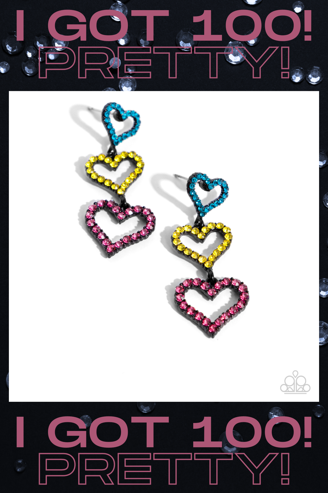Paparazzi ~ Sweetheart Succession - Pink Post Earrings