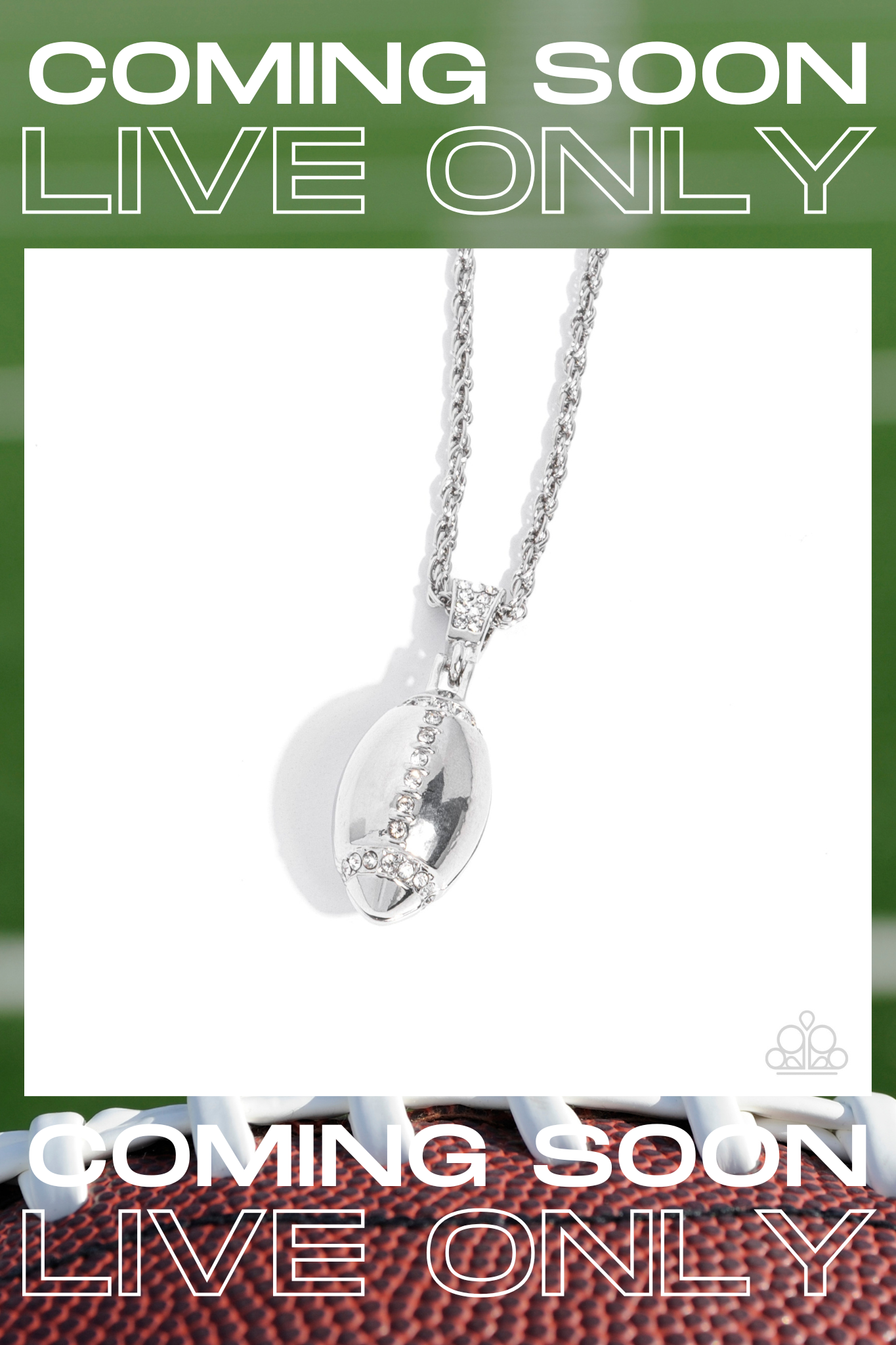 Paparazzi ~ Football Future - White Mens Necklace