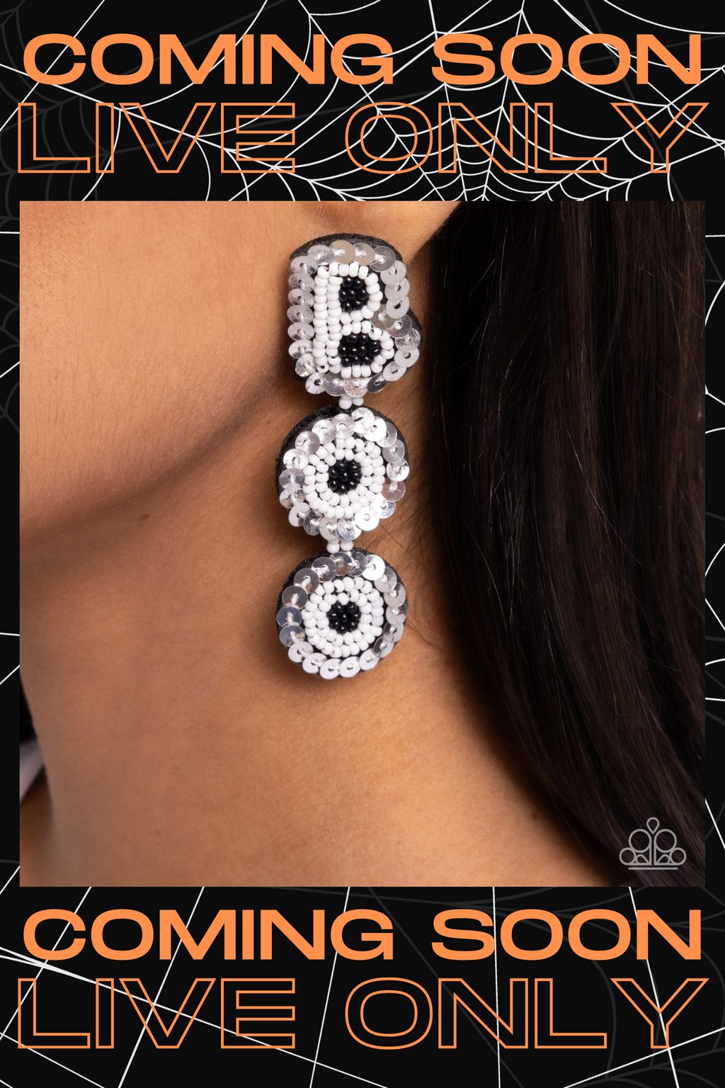 Paparazzi ~ Halloween Bash - White Post Earrings