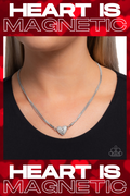 Paparazzi ~ Heartbroken Bling - White Necklace