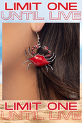 Paparazzi ~ Colorful Crab - Red Earrings