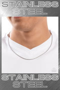 Paparazzi ~ Stainless Solo - Silver Mens Necklace