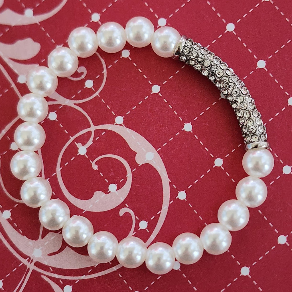 Paparazzi ~ Elegance Embodied - White Bracelet