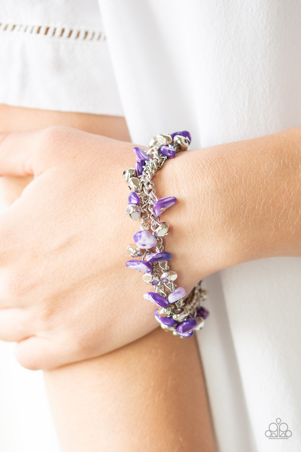 Paparazzi ~ Plentiful Pebbles - Purple Bracelet