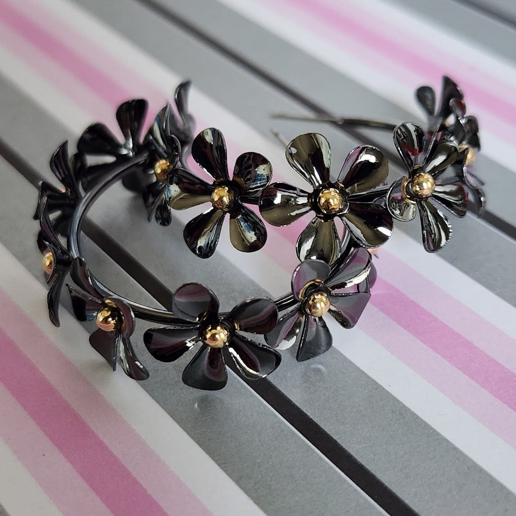Paparazzi ~ Floral Flamenco - Black Earrings